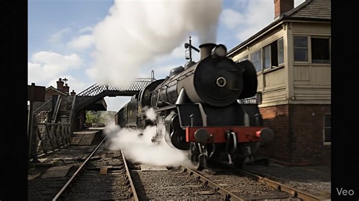 Helmshore Train Station, c1905, train heading to Manchester, A.I. colourised vid | Alan Robinson