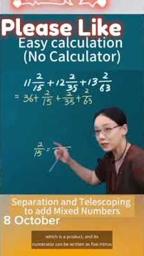 ​Easy Calculation Trick: Adding Mixed Numbers Without a Calculator! 🧮✨ #maths #education #thinking
