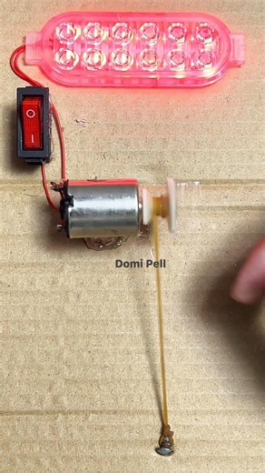 Elastic rubber band electricity generate with dc motor #dcmotor #powering #dynamo