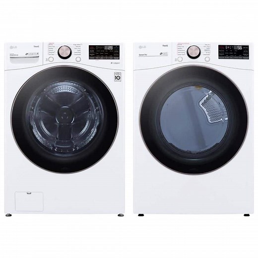 LG 4.5 cu. ft. SMART Front Load Washer and 7.4 cu. ft. Dryer with TurboSteam Set - The Home Depot