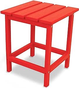 Polywood Long Island 18" Side Table, Sunset Red