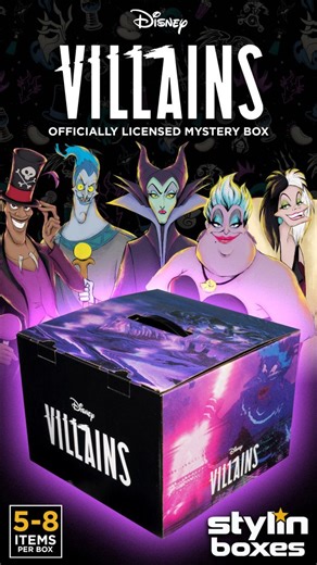 Stylin Boxes on Instagram: "🖤🏰✨️ Mirror, mirror on the wall… who’s the most mischievous of them all? 🖤👑 Dive into the Disney Villains Mystery Box! 😈✨️ Each box is filled with 5–8 officially licensed items featuring the most iconic Disney troublemakers! 🔥Perfect for fans who know that it’s good to be bad. 😉 #DisneyVillains #StylinBoxes #Disney #Mysterybox #EvilQueen #Hades #Ursula #Maleficent #Villains #magic #classic"