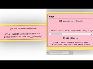 Could not save configuration #1142 - insert command denied to user ‘pma’@‘localhost’ for table ‘pma