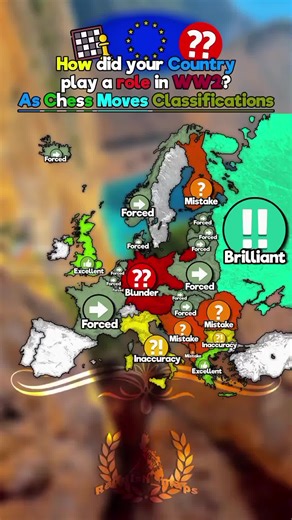 How did your Country play a role in WW2? As Chess Moves Classifications 🤔⚔️♟️ #viral #mapping #WW2