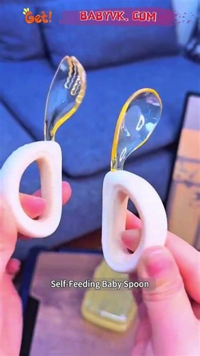 Toddler Self Feeding Spoon – Easy Grip for Little Hands #Baby #Spoon