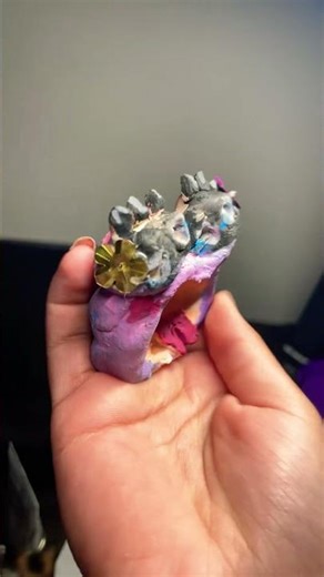 This is a clay monster her name is cotton candy