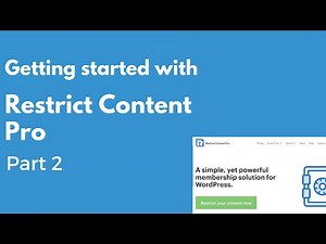 Restrict Content Pro WordPress plugin - Getting Started #2