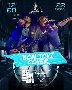 Na próxima Sexta dia 12, o Jack recebe o melhor Cover de Bon Jovi da América Latina, o único reconhecido pela própria Banda pela Qualidade e excelência! These Days - Bon Jovi Cover Abertura da Casa às 22 horas! Ingressos Antecipados $20,00 Reservas de Mesas e Camarotes pelo WhatsApp (14) 997003254 Pontos de Vendas: Jack (terça a sábado das 13 às 18) Encanto Fantasias - Calçadão Whatsapp www.jackpub.com.br #jack #jackpub #shows #bonjovi #thesedays #bauru #agudos #jau #perderneiras #baurucity #bau