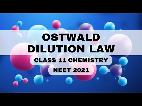 Ostwald Dilution Law | Ionic Equilibrium | Class 11 Chemistry | NEET 2021