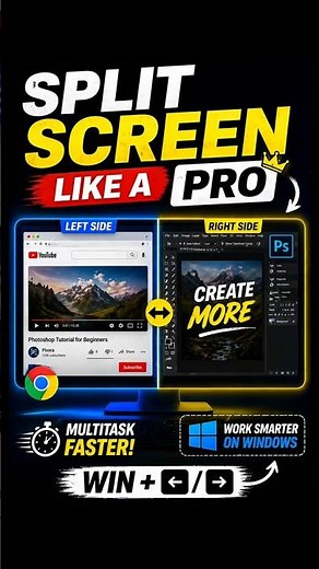 Split Screen Like a Pro ⚡ Windows Trick