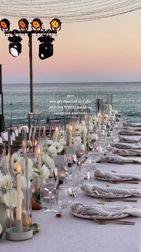 the cutest wedding reception by the sea✨🌊 #fy #fyp #weddingcontent #weddingcontentcreator #luxurywedding #luxuryweddings #weddingtiktok #bride #brides #bridetobe #destinationwedding #cabowedding #weddingsincabo #destinationweddingcontentcreator