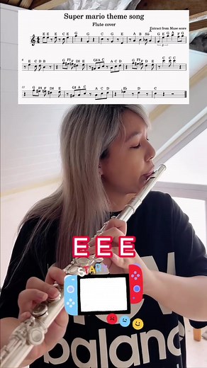 How to Play Super Mario Theme Song on Flute | Tutorial with Sheet Music