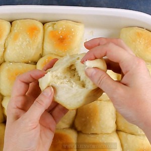 One Hour Dinner Rolls are made with this easy yeast rolls recipe. Buttery, soft, fluffy dinner rolls are undeniably delicious & literally, take just 60 minutes to make! My favorite roll recipe ever! The perfect recipe for holidays & gatherings. FULL PRINTABLE RECIPE HERE: https://www.kleinworthco.com/one-hour-dinner-rolls/ | Yummi Haus - Deliciously Easy Recipes