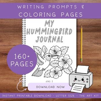 Hummingbird Journal Prompts, Digital Download, Printable Creative Writing