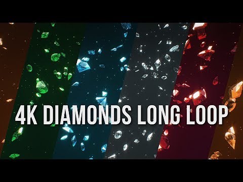 4K Cool Moving Diamonds – Falling Gems Animation Loop | Screensaver & Relaxation