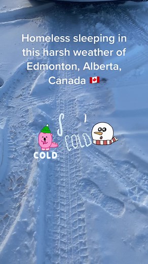 Homeless Sleeping in Harsh Winter of Edmonton, Alberta