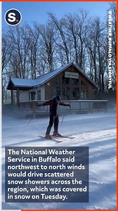 Strong winds forced a skier backwards on ski slopes in western New York! | storyful