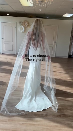 Choosing the right veil for yiur wedding dress is nit hard if you follow these tips: ✨1- A veil should compliment the dress not compete with it. ✨2- Chose a long veil if your dress train is short and you want to ad a romantic feel to your bridal look. ✨3-Choose a short, simple veil if your dress got a dramatic, detailed train. #weddingdress #weddingtips #fypシ゚viral Wedding dresses, wedding veil, wedding inspiration, bridal shops