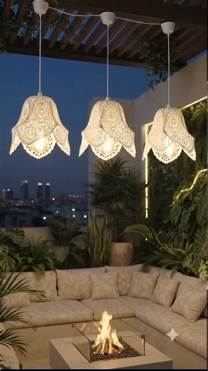 DIY Cement & Doily Pendant Lamp: Stunning Home Decor Hack! ✨​#CementCraft #DoilyCraft #WoolenDoily