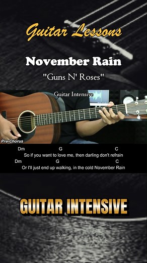 November Rain - Guns N' Roses - Easy guitar chords #novemberrain #gunsnroses #guitarintensive #martinguitar #chordgitar #acousticguitar #acousticcover #acoustic #tutorialgitarmudah #tutorialgitar | Guitar Intensive