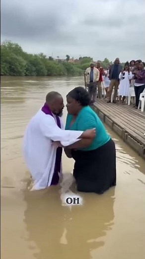 Baptism Gone Wrong Pastor Takes a Dive! 😂💦 #fail #comedy #baptism