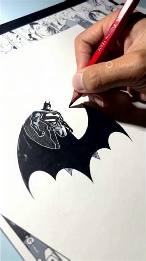 drawing of batman and batman symbol #drawing #art #drawingno1 #shortvideo #sketch #batman #hollywood