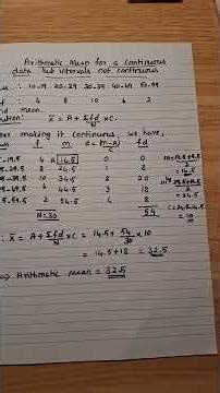 Arithmetic mean for a continuous data when class intervals are not continuous