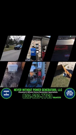 “Houston Homeowners: Are You Ready for the Next Outage?” “If the power went out tonight, would your home stay running? A professionally installed whole-home generator turns on automatically — even if you’re not home. Schedule your free estimate before storm season hits.” Texas weather is unpredictable. Your home shouldn’t be. We install turnkey whole-home backup systems that automatically power your home within seconds of an outage. No extension cords. No gas cans. No stress. WHAT YOU GET: ✔️ Au