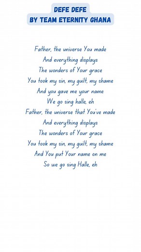 Defe Defe Full Lyrics by Team Eternity Ghana