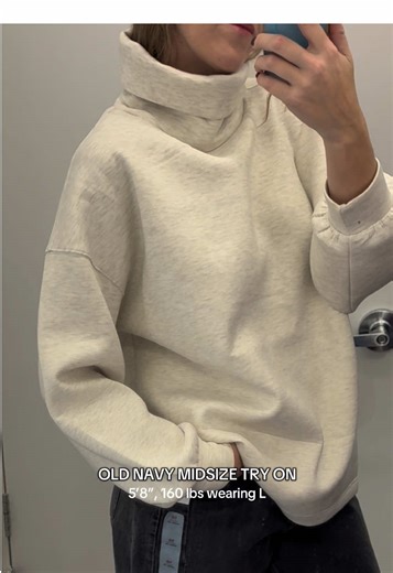 Cool girl vibes in this oversized bounce fleece high neck top from Old Navy #oldnavy #midsizestyle #midsizefashion #casualoutfitideas #casualchic midsize outfit inspo, outfit ideas women over 40