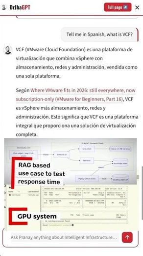 Tested inferencing performance using the GPU vs CPU based system from VMware lab. #genai
