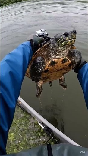 snapping turtle's Swimming in the Water with GoPro