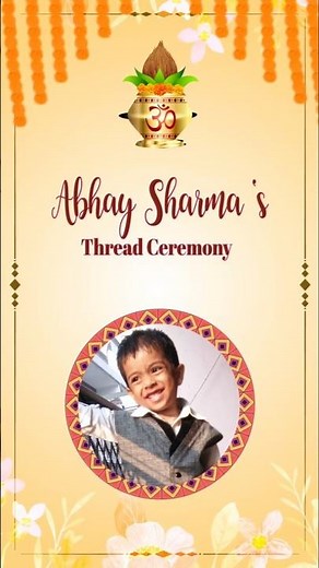 Thread Ceremony Invitation Video | Upanayanam Sanskar Vertical Digital E-Card