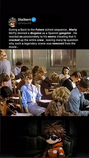 During a Back to the Future school sequence, Marty McFly donned a disguise as a ...