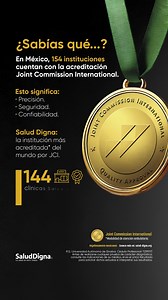 🏅 Salud Digna ha sido reconocida por Joint Commission International (JCI), organismo que certifica el cumplimiento de los más altos estándares internacionales de precisión, calidad y seguridad en la atención médica. Este logro refleja su constante esfuerzo, por ofrecer un servicio profesional y confiable para cada uno de los pacientes que visitan sus clínicas. 󰞢💚 https://www.salud-digna.org/conocenos/?utm_source=azteca-facebook&utm_medium=social&utm_campaign=joint-comission&utm_content=infogr