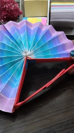 Diy paper fan craft #art #craft #diy #papercraft#shorts