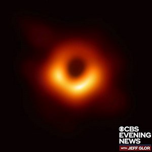 LOOK: The first direct visual evidence of a "supermassive black hole" and its shadow was unveiled by researchers Wednesday; the breakthrough images were made possible through international collaboration, using eight ground-based radio telescopes. https://cbsn.ws/2P1g4Re | CBS Evening News
