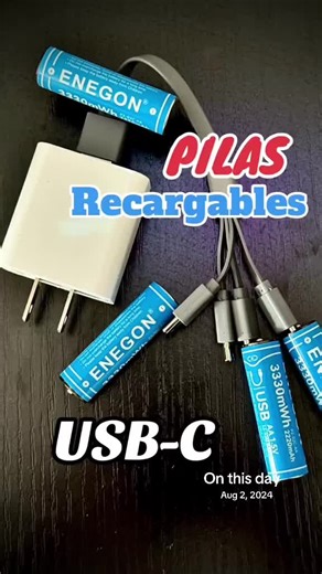 Baterías recargables con USB-C para todos tus dispositivos