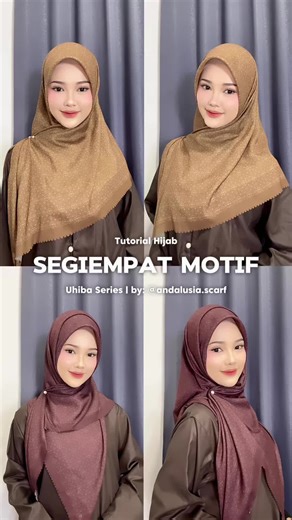 Tutorial Hijab Motif Segi Empat yang Stylish