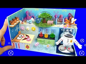 DIY Miniature Spongebob Sandy Cheeks Board House # - Sandy Cheeks Science House｜ Spacesuit , Acorn ~