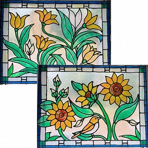 Tulips & Sunflower Faux Stained Glass Pattern DIY Kit (PDF Templates   Instructions - Etsy Canada