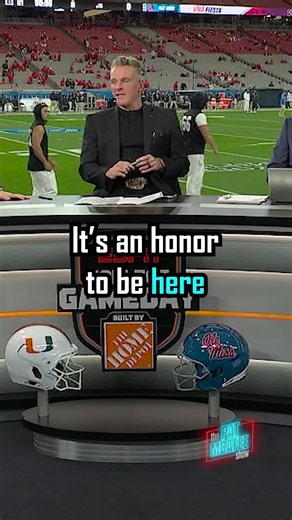 It's an ABSOLUTE HONOR to be here.. This stadium is REMARKABLE.. COLLEGE FOOTBALL SZN HAS BEEN MAGICAL.. THE PLAYOFFS HAVE BEEN IMPECCABLE.. TONIGHT IS GONNA BE STUPENDOUS @College GameDay @Miami Hurricanes @Ole Miss Football #collegegameday #olemissfootball #miamifootball #fiestabowl #patmcafee