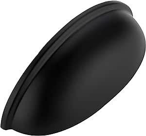 Ravinte 15 Pack 3" Drawer Pulls Matte Black Cabinet Pulls Kitchen Cabinet Handles Drawer Handles Cabinet Knobs Kitchen Hardware Half Moon Cup pulls Black 3 inch Hole Center