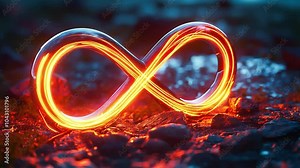 Infinity shapes, Infinity symbol with neon light