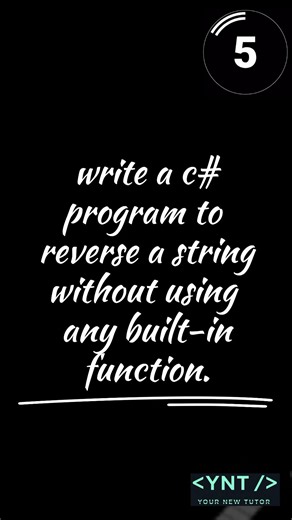 Day 1/30 C# Interview Series | Reverse a String Without Built-in Functions | Must-Know Question