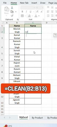 Remove Hidden Characters Instantly – Excel CLEAN Function! | Excel CLEAN Function Explained #excel