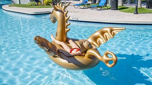 Watch Inflatable Gold Dragon Pool Float on Amazon Live