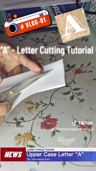 Letter A Paper Cutting Tutorial for DIY Crafts