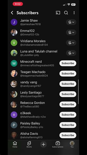 Subbing to my subs if u sub and u have ur thing in where ppl can see who ur subbed too I’ll sub back