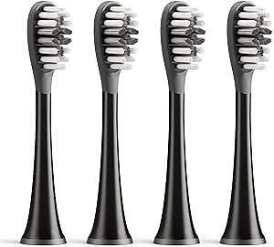 Bitvae Smart S2 Electric Toothbrush Replacement Heads,Gum Care Brush Heads,4 Pack,Ultra Soft Bristles with Rubber Tongue Cleaner